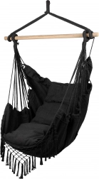 závesné brazílske kreslo s vankúšmi tmavosivé