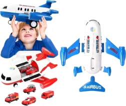 dopravné lietadlo s autíčkami – červené