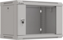 Inštalačná racková skriňa Lanberg 6U 540x350 sivá s presklenými dverami
