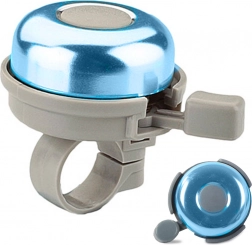 Kovový cyklistický zvonček na riadidlá – hlasný klasický, modrý