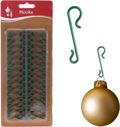 Zelené háčiky na vianočné ozdoby 3,5 cm, 60 ks