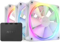 Súprava 3 ventilátorov NZXT F120 RGB s radičom – biela