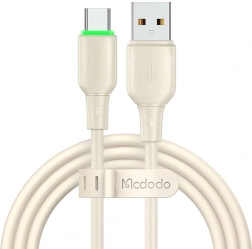USB‑C kábel Mcdodo s LED diódou 1,2 m, béžový