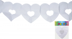 Girlanda biela srdcia 3 m