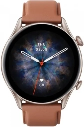 chytré hodinky amazfit gtr 3 pro s koženým remienkom hnedé
