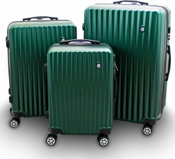 Cestovné kufre na kolieskach Barut – zelené, sada 3 ks