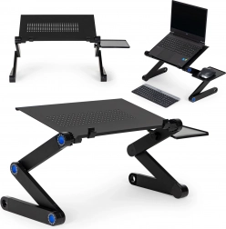 Skladací nastaviteľný hliníkový stojan na notebook s držiakom na myš