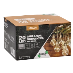 Solárna záhradná girlanda 20 LED teplá biela 5,8 m IP44