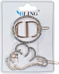 Sponky do vlasov, sponky do vlasov BLING 2 ks – zlaté, typ IV