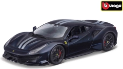 Ferrari TOP 488 Pista modrá so strieborným pruhom 1:24 model Bburago