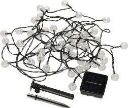 Solárne záhradné LED svetlá guľatý tvar 7m teplá biela