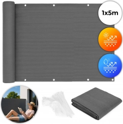 Zástena na balkón 100x500 cm s montážnym príslušenstvom šedá MultiGarden