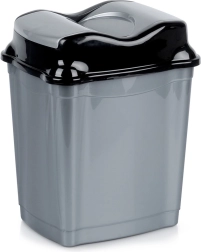 Plastový odpadkový kôš s výklopným vekom 9 l, sivý