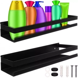 Čierna kúpeľňová polička RUHHY 50 cm