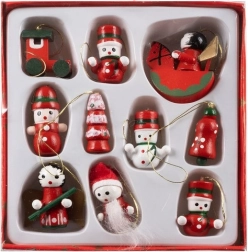 Drevené Vianočné Ozdoby Set 10 ks