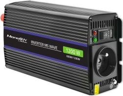 Menič napätia Monolith 1200 MS Wave | 12V na 230V | 600/1200W | USB