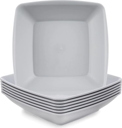 Sandy hlboké plastové taniere 17,5 cm, 500 ml, sivé, 6 ks