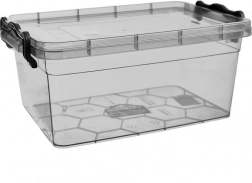 Plastový box na potraviny s vekom 3 l sivý