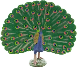 Plastový páv figúrka 11 × 11 × 5 cm