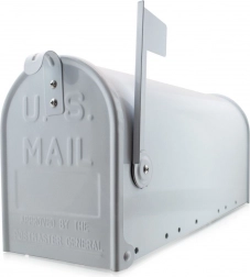 Americká poštová schránka s vlajočkou – biela, klasický dizajn