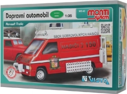 Stavebnica Monti System MS 45 Dopravný automobil Renault Trafic 1:35 v krabici 22x16x5 cm