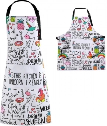 Kuchynská zásterka s jednorožcami v tube