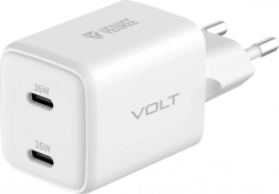 USB C dvojitá nabíjačka 35W VOLT GaN biela