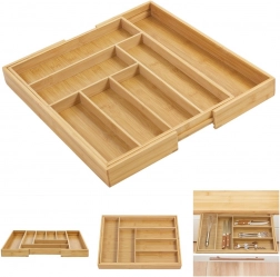 rozšíriteľný bambusový organizér do zásuvky na príbory greenblue