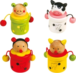 Drevené krabičky na zúbky Zvieračatá 4 ks