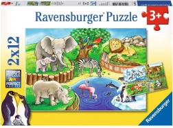 Puzzle 2x12 dielikov Zvieratá v zoo