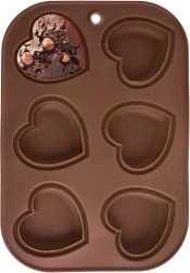 Silikónová forma na muffiny srdce, 6 ks – ORION