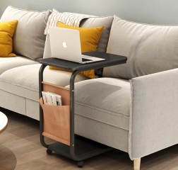 Mobilný konferenčný/odkladací stolík k sedačke na kolieskach – čierny