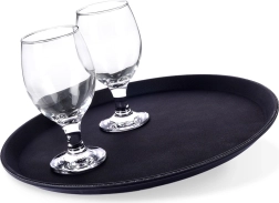 Čierny protišmykový servírovací podnos 35 cm