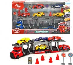 Sada odťahového kamióna s autíčkami a dopravnými značkami