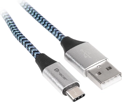 Kábel USB 2.0 Type‑C A samec – C samec 1,0 m čierny/modrý