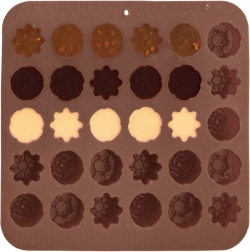 Silikónová forma na pralinky Sillinie, 30 kvetinových tvarov