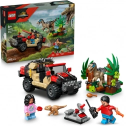 lego jurassic world únik pred raptorom v terénnom aute