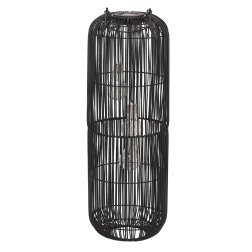 Solárny čierny lampáš 62 cm