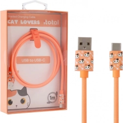usb‑c nabíjací kábel s oranžovou mačkou