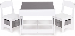 Detský nábytok: drevený stôl + 2 stoličky ECOTOYS