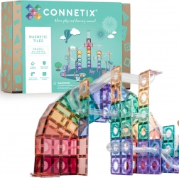 Connetix Pastel Ball Run sada magnetických stavebníc 106 ks s guľôčkovou dráhou
