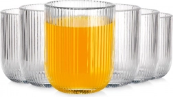 Poháre 250 ml, rebrované sklo, sada 6 ks Vilde