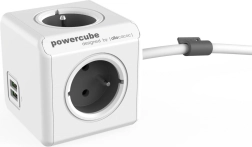 Predlžovacia zásuvka PowerCube Extended USB 1,5 m sivá