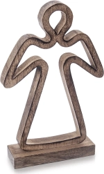 Drevená vianočná figúrka anjela z mangového dreva 29 cm