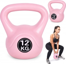 Kettlebell 12 kg ružový na domáci tréning MODERNHOME