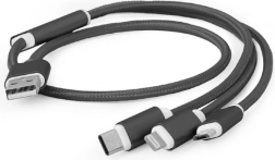 USB nabíjací kábel 3v1, 1 m, čierny