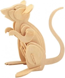 Woodcraft drevené 3D puzzle myš