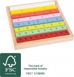 Small Foot edukatívna tabuľka so zlomkami z farebného dreva