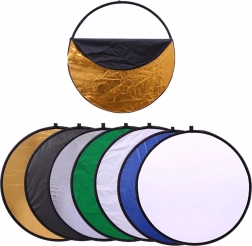 Skladacia fotografická blenda 7 v 1, okrúhla 60 cm s difúzorom