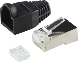 Konektory RJ45 CAT.6 s ochranou, čierne